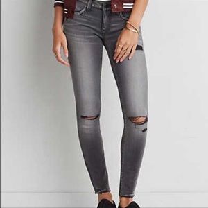 American Eagle Super Stretch Low Jeggings in Gray
